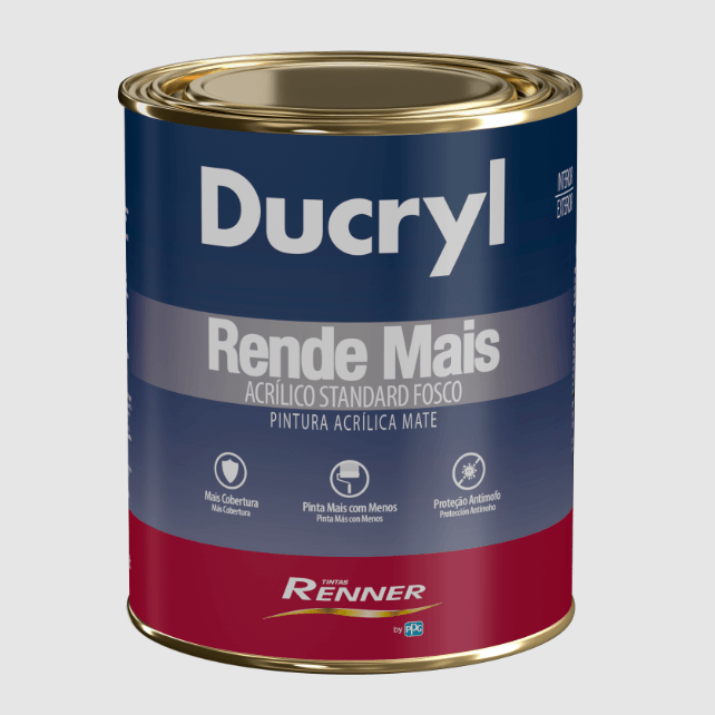 Tinta Renner Acríico Fosco Ducryl 0,9 Litros Branco